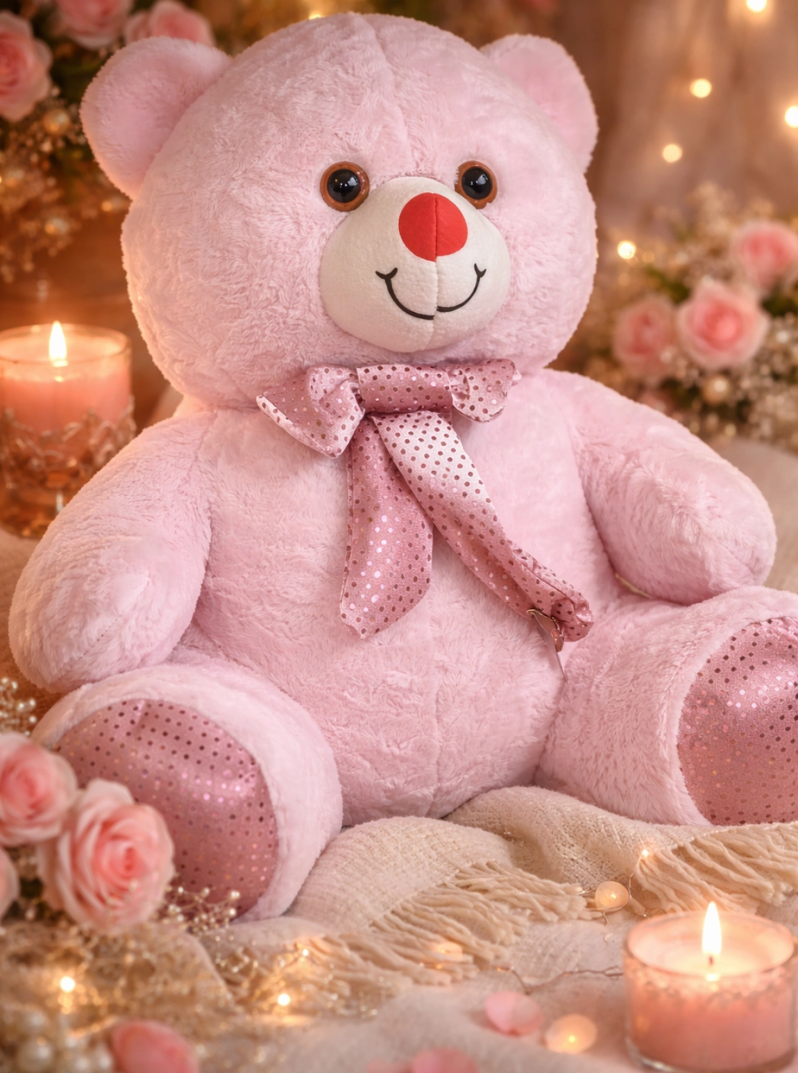 Büyük Pembe Peluş Ayicik