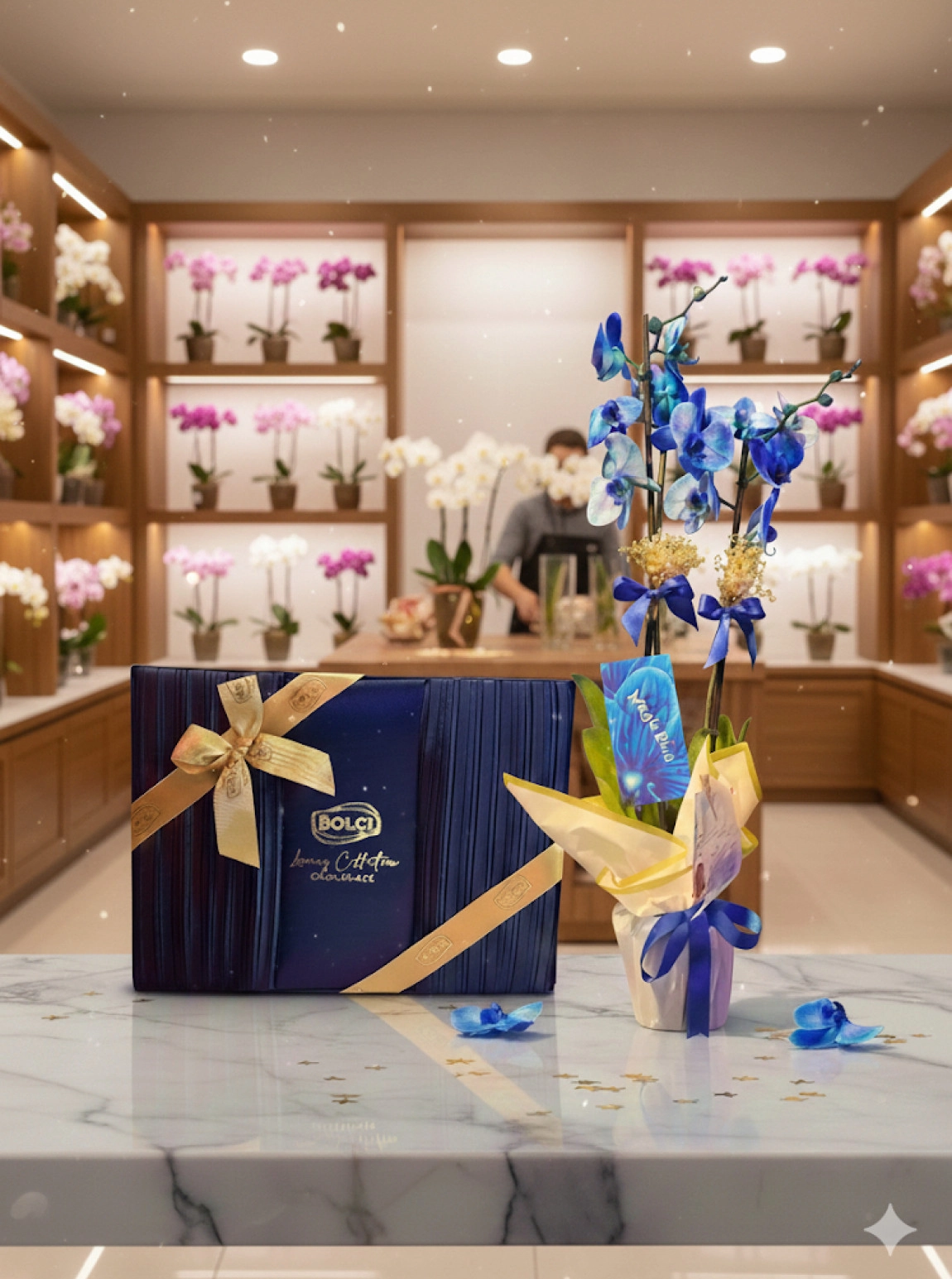 Mavi Orkide&Lüx Çikolatalı