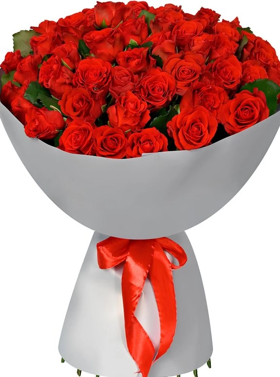 55 Tane Kırmızı Gül Buketi
