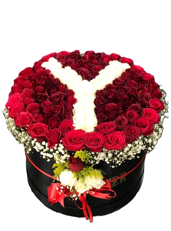 Büyük Kutulu Güllü Harf Çiçek