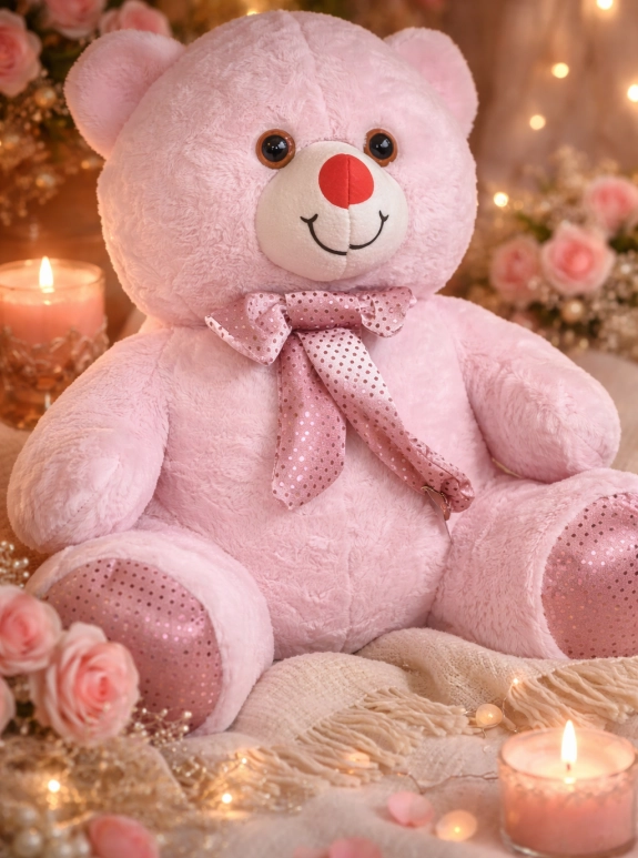 Büyük Pembe Peluş Ayicik