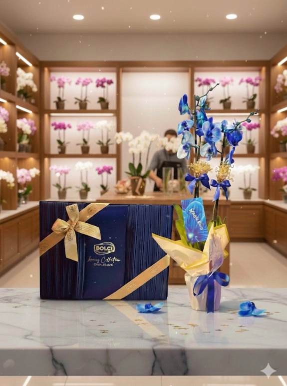 Mavi Orkide&Lüx Çikolatalı