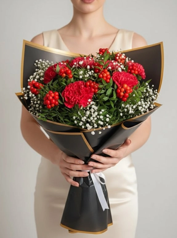 Siyah Kağıtta Kokina Buketi
